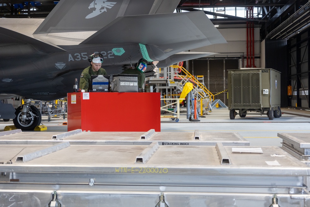 U.S. Marines and Australian Airmen Refuel F-35s Together 