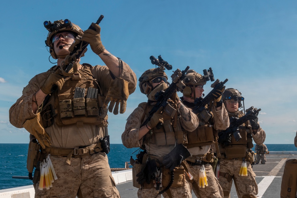 The MRF conducts a VBSS exercise aboard the USS New Orleans