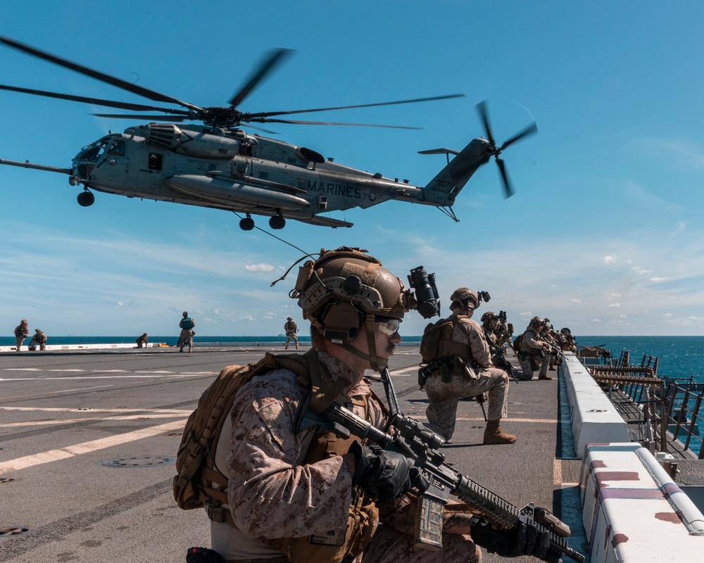 The MRF conducts a VBSS exercise aboard the USS New Orleans