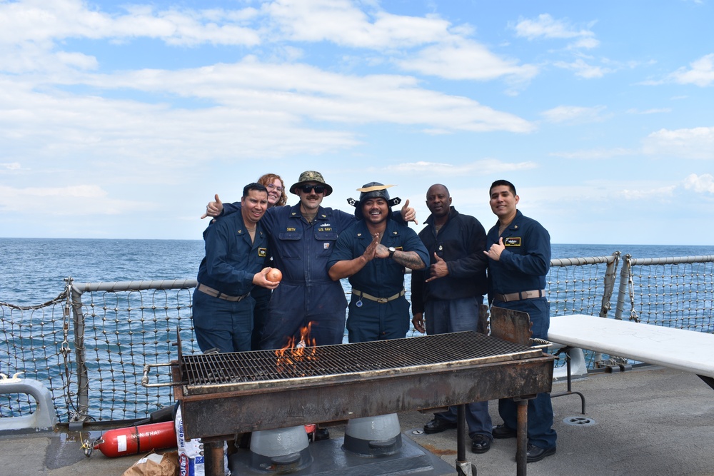 Chiefs Mess Cooks for MWR Steele Beach aboard USS SHOUP