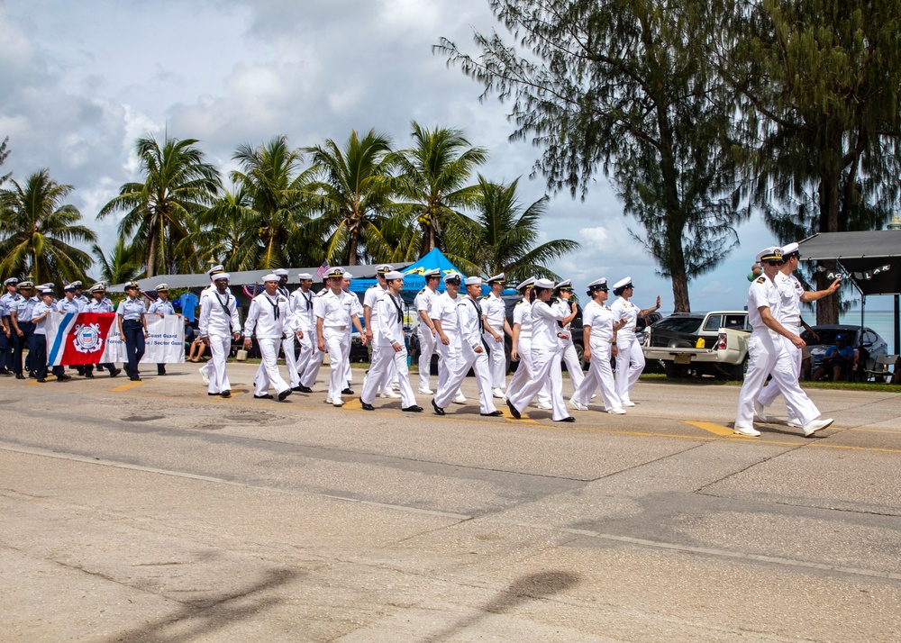 Sailors from USS John Finn March in Liberation Day Parade during Saipan Port Visit