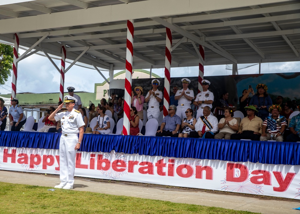 Sailors from USS John Finn March in Liberation Day Parade during Saipan Port Visit