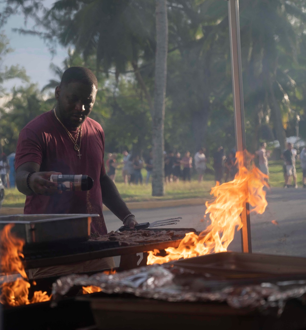 Barbeque pitmaster visits Diego Garcia