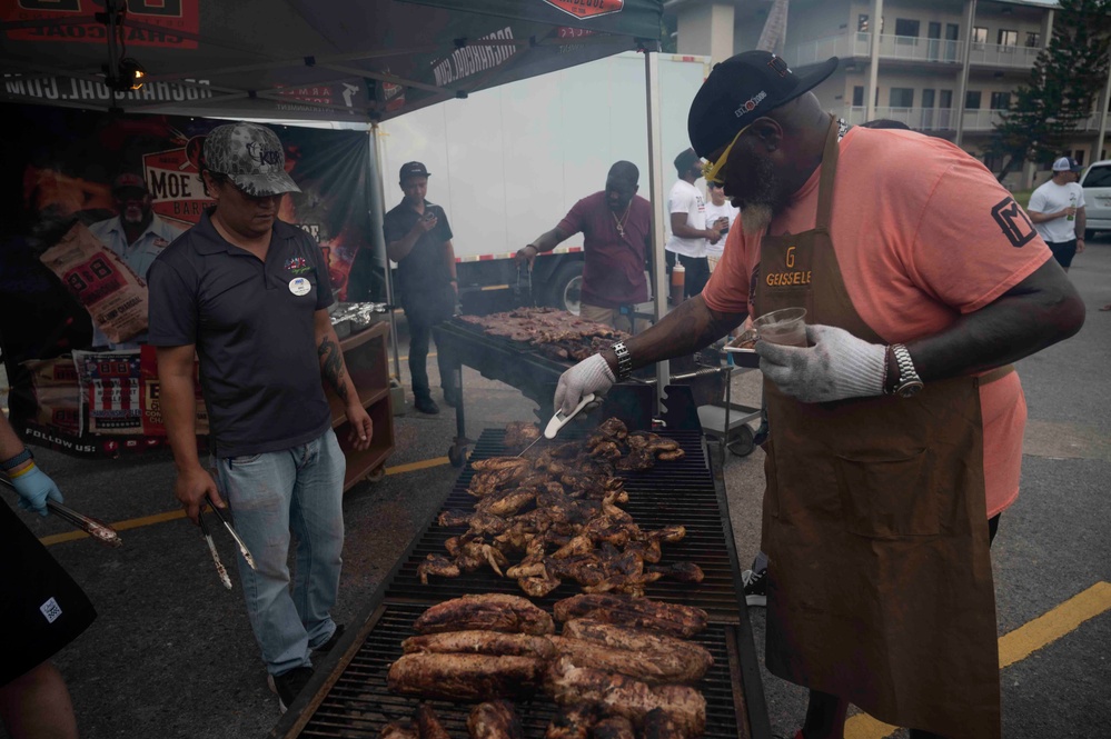 Barbeque pitmaster visits Diego Garcia