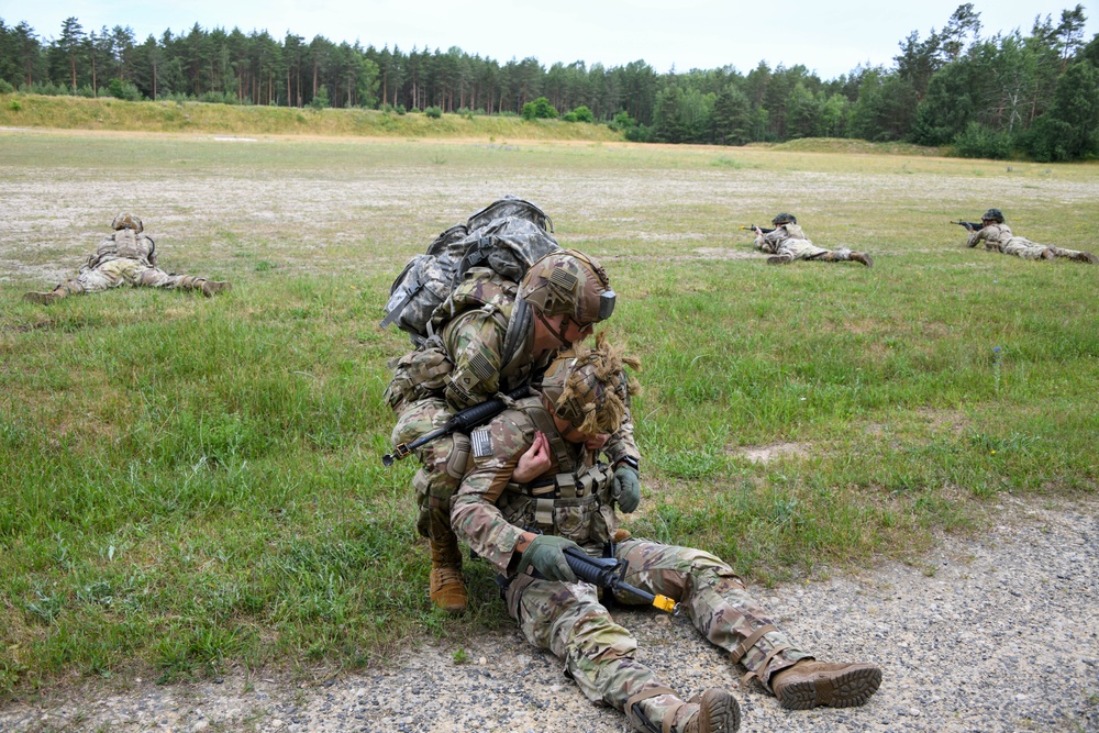 Sky Soldiers compete during Bayonet Week