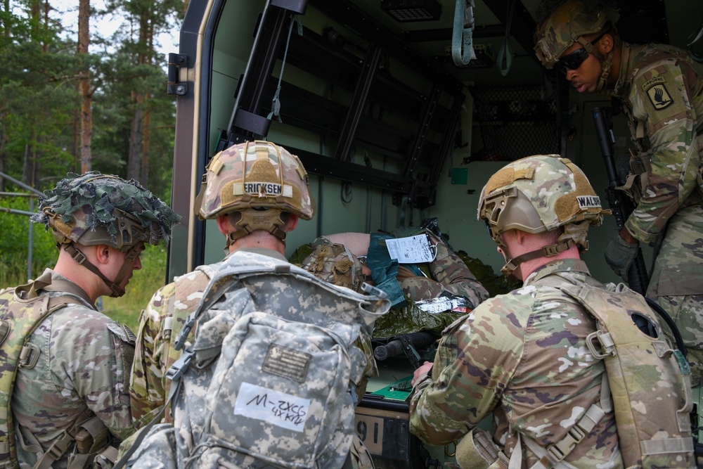 Sky Soldiers compete during Bayonet Week
