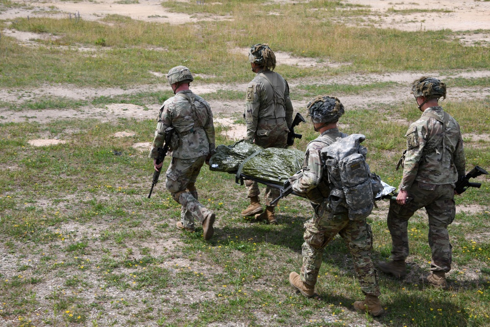 Sky Soldiers compete during Bayonet Week