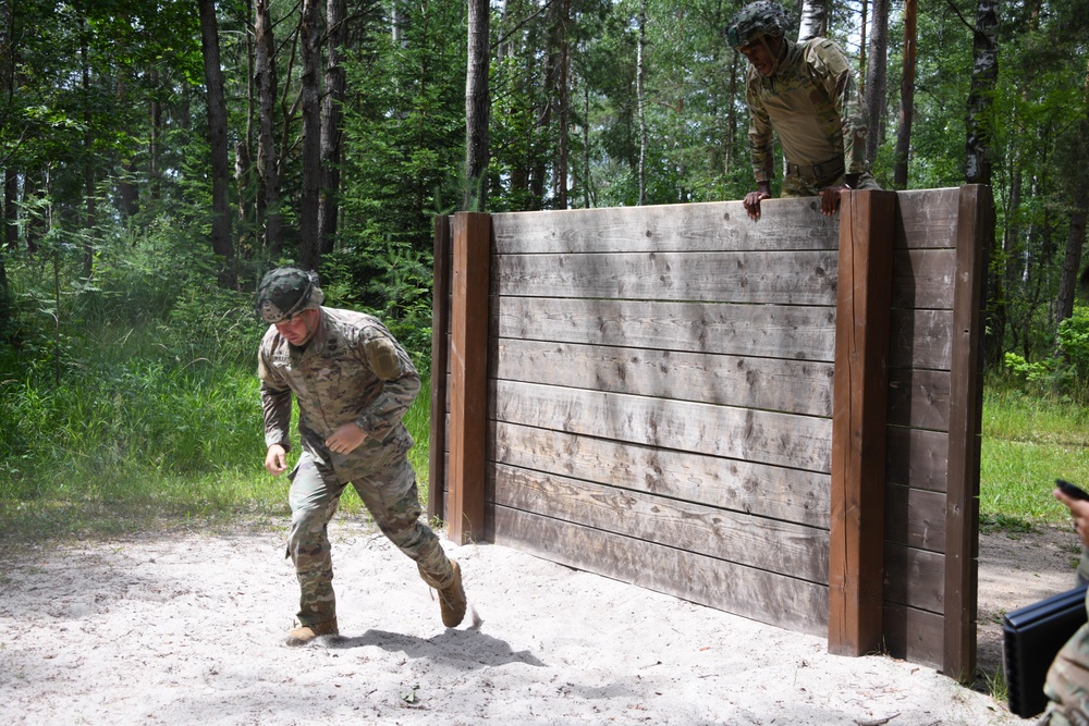 Sky Soldiers compete during Bayonet Week