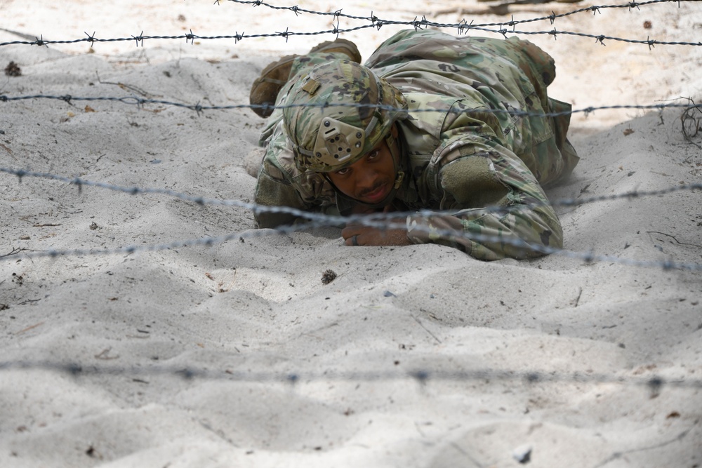 Sky Soldiers compete during Bayonet Week