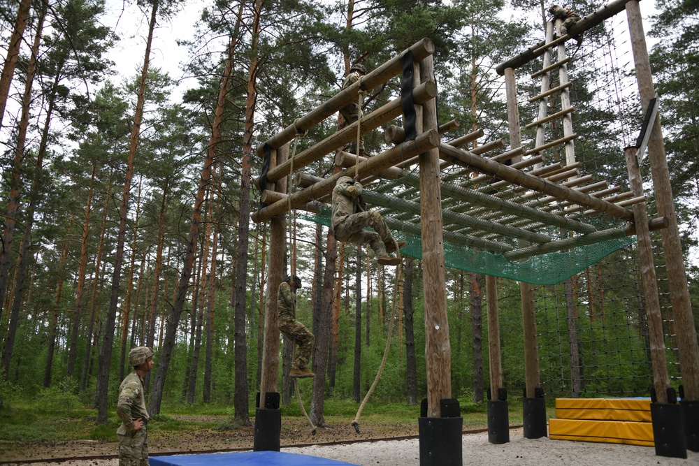 Sky Soldiers compete during Bayonet Week
