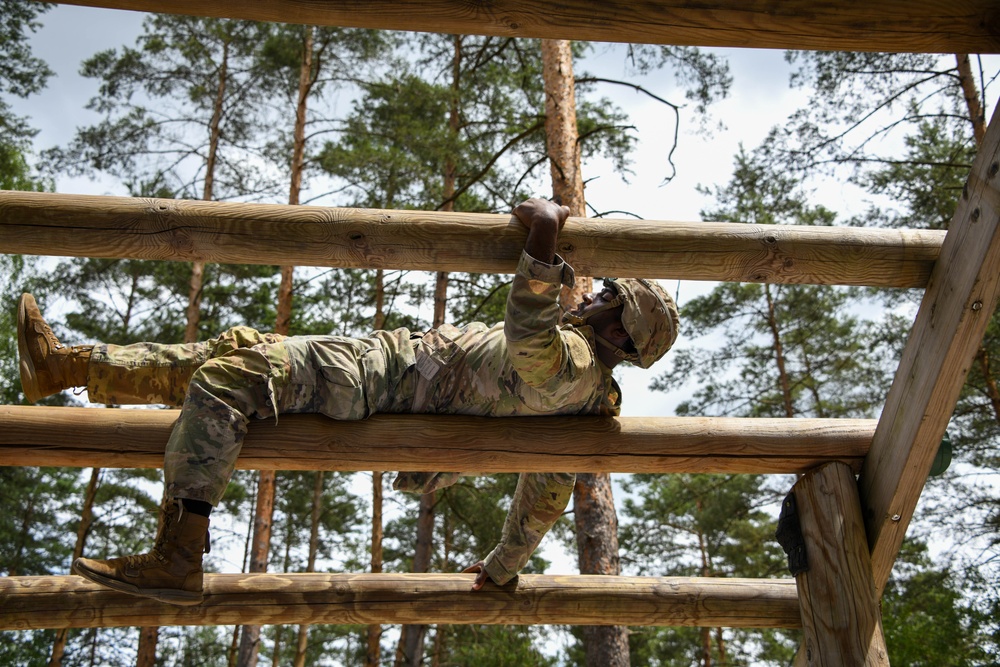 Sky Soldiers compete during Bayonet Week