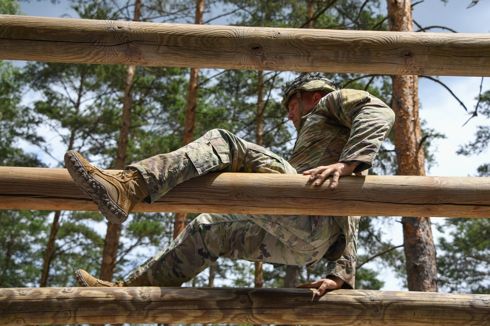 Sky Soldiers compete during Bayonet Week