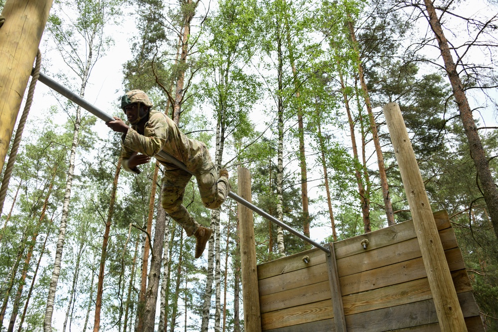 Sky Soldiers compete during Bayonet Week