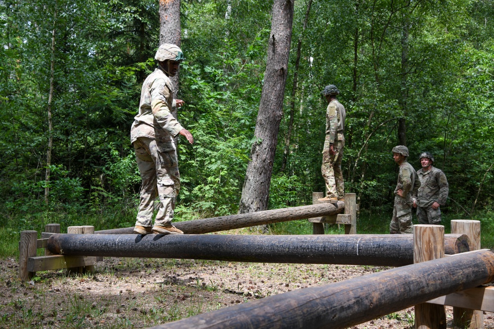 Sky Soldiers compete during Bayonet Week