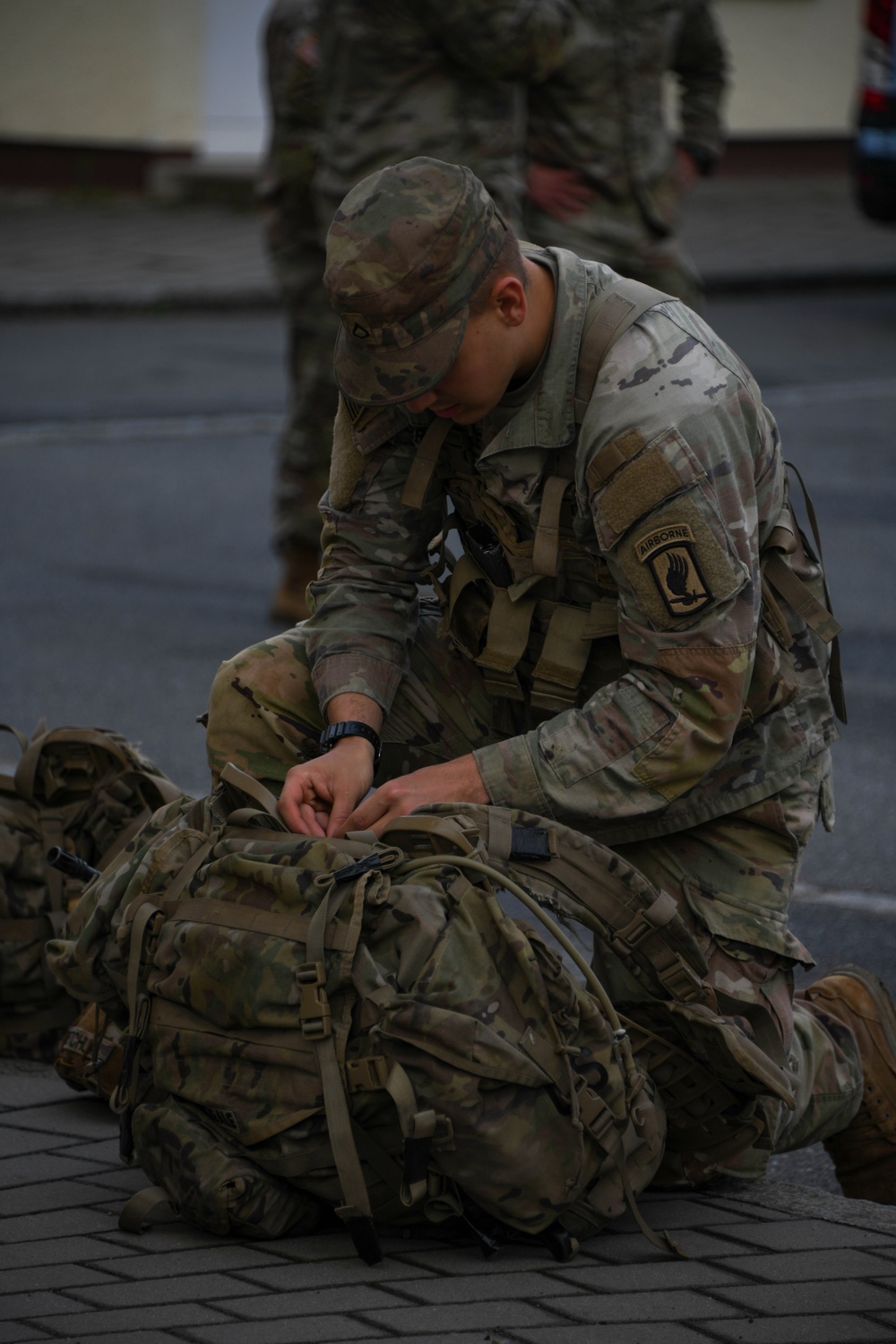 Sky Soldiers Ruck March during Bayonet Week