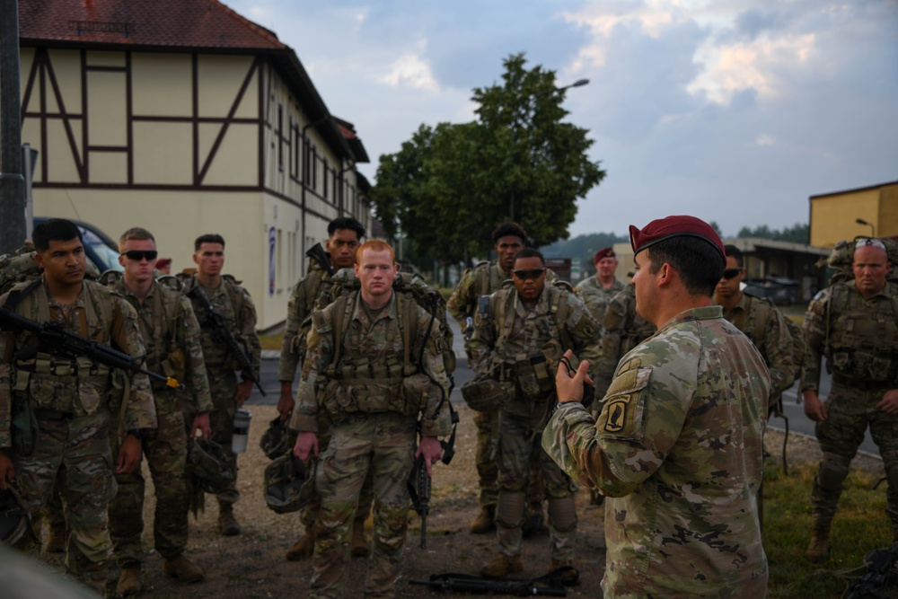 Sky Soldiers Ruck March during Bayonet Week