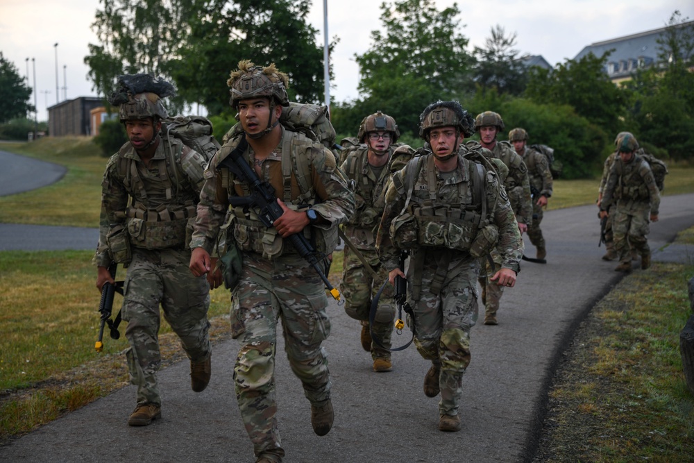 Sky Soldiers Ruck March during Bayonet Week