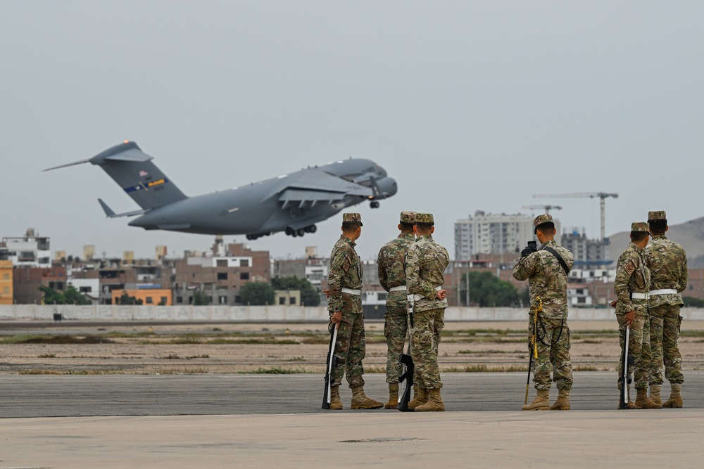 C-17 Takes Off During Fuerza Aérea del Perú Parade Rehearsal