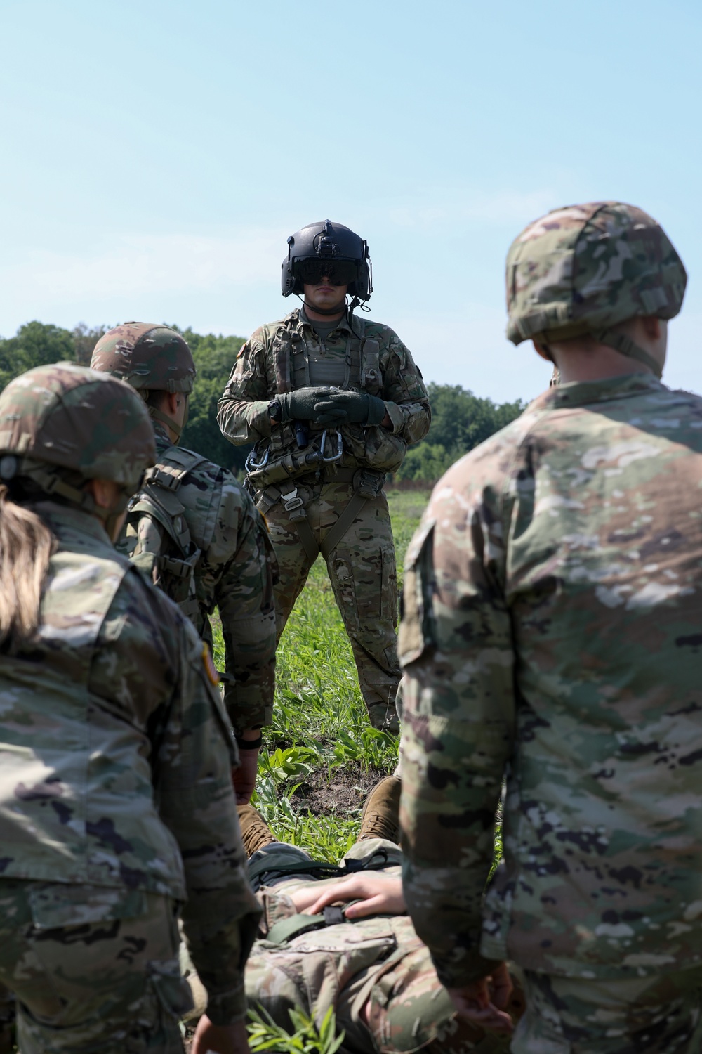 Soldiers throughout the 34th ECAB rehearse 9-Line MEDEVAC procedures on Camp Ripley