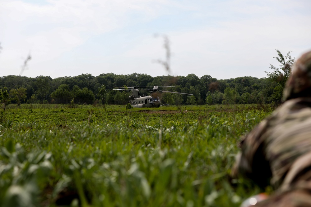 Soldiers throughout the 34th ECAB rehearse 9-Line MEDEVAC procedures on Camp Ripley