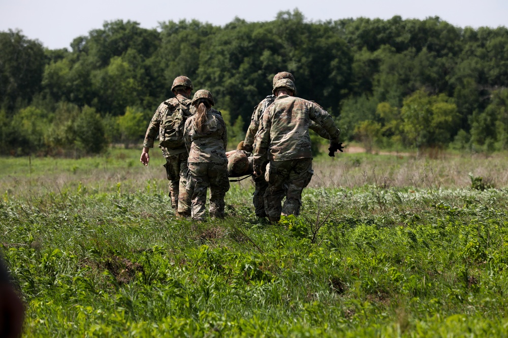 Soldiers throughout the 34th ECAB rehearse 9-Line MEDEVAC procedures on Camp Ripley