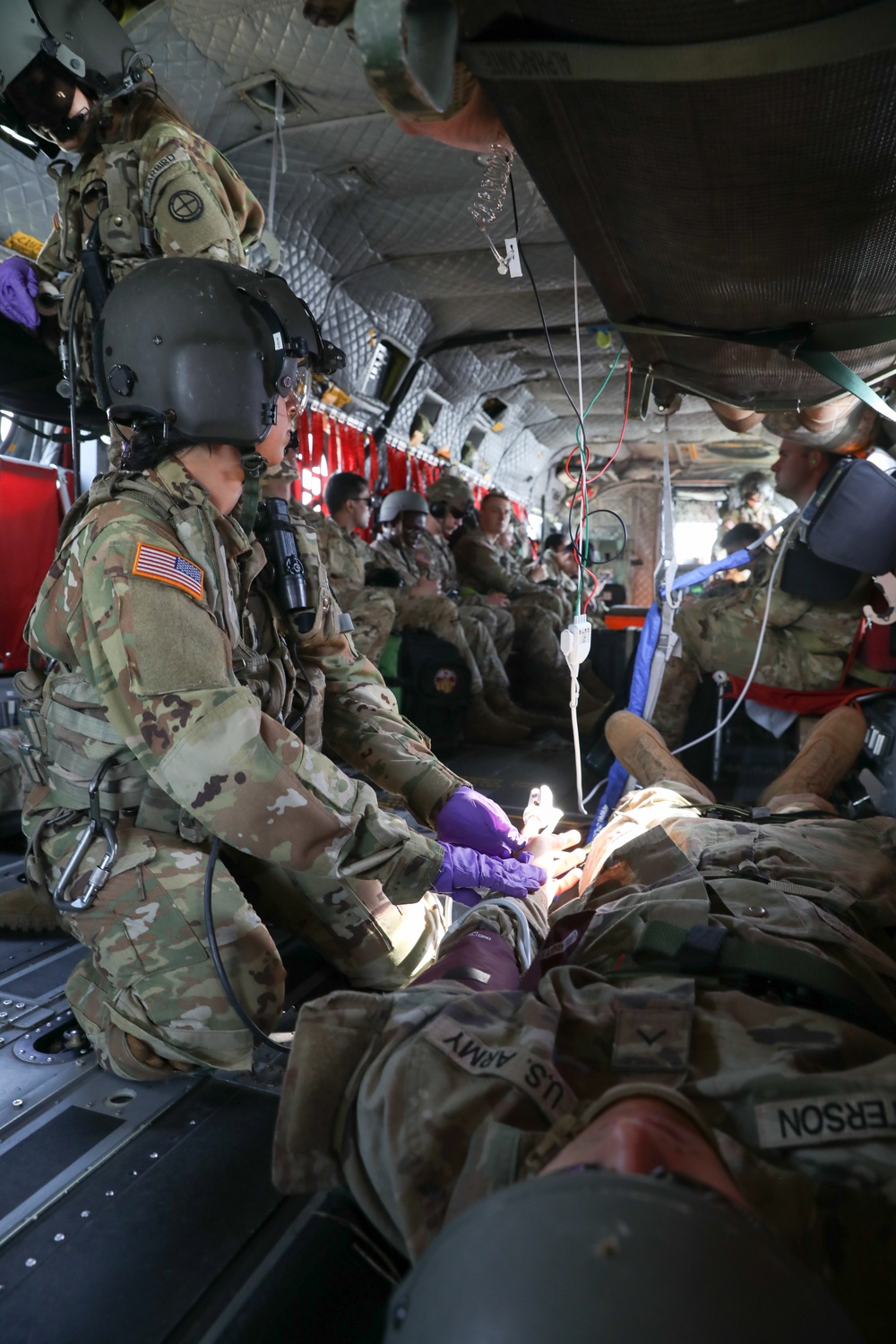 Soldiers throughout the 34th ECAB rehearse 9-Line MEDEVAC procedures on Camp Ripley