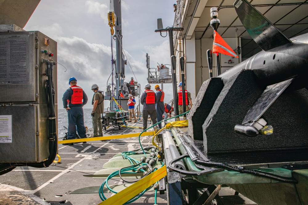 USNS Burlington Launches Unmanned Surface Vehicle