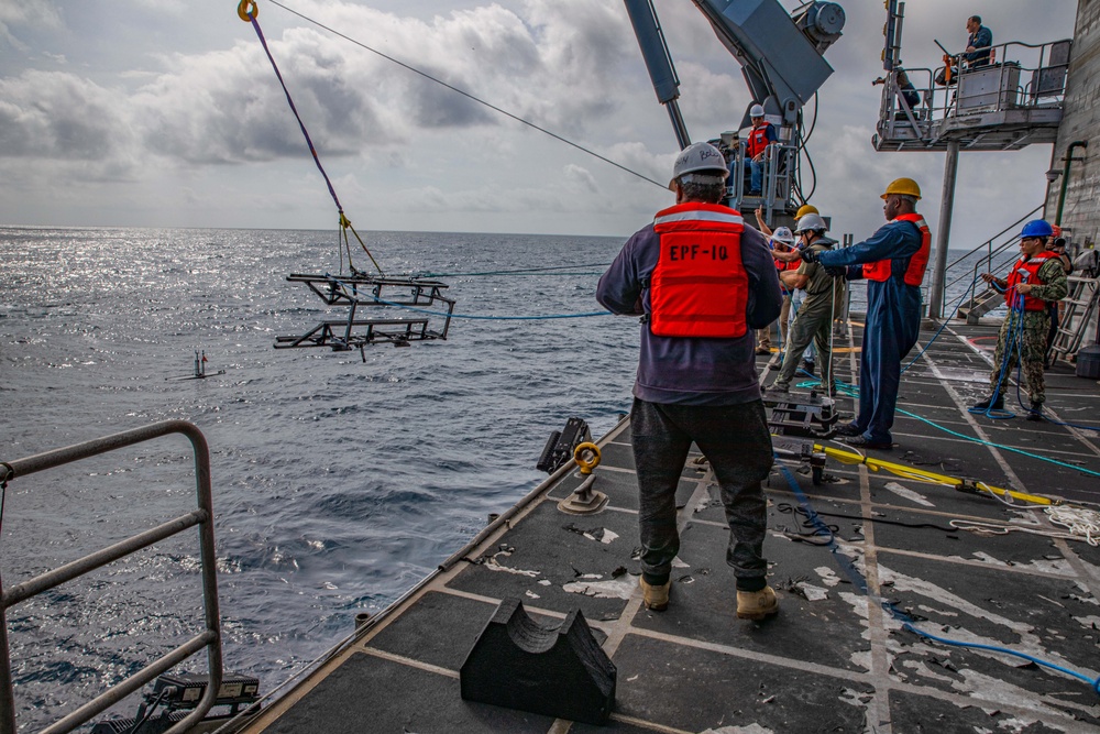 USNS Burlington Launches Unmanned Surface Vehicle