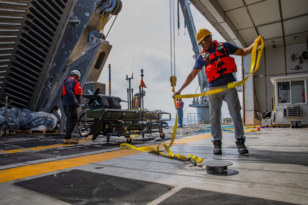 USNS Burlington Launches Unmanned Surface Vehicle