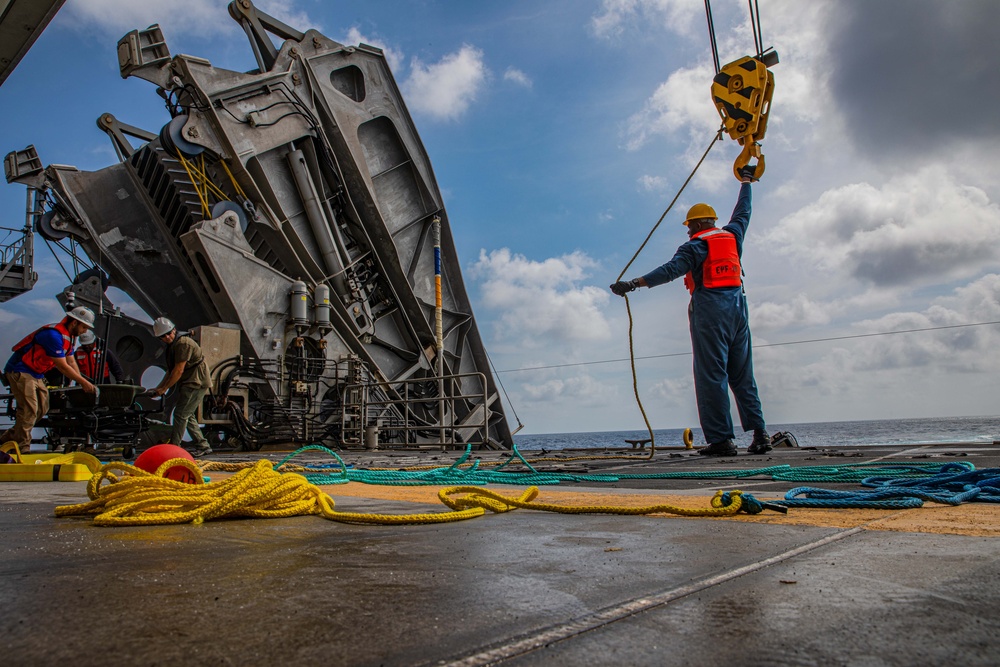 USNS Burlington Launches Unmanned Surface Vehicle