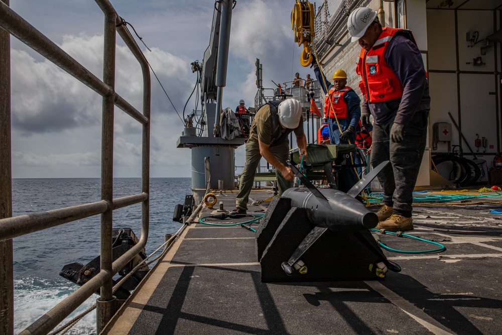 USNS Burlington Launches Unmanned Surface Vehicle