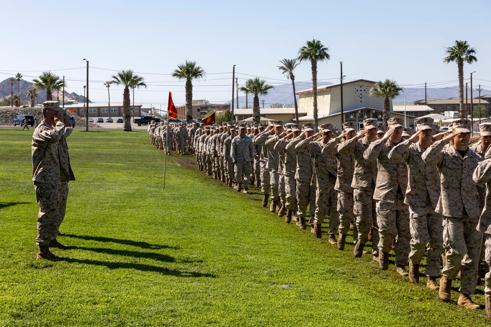 1st Battalion, 7th Marines conduct change of command