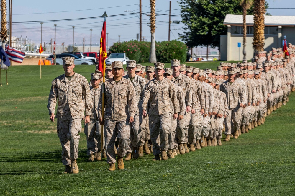 1st Battalion, 7th Marines conduct change of command