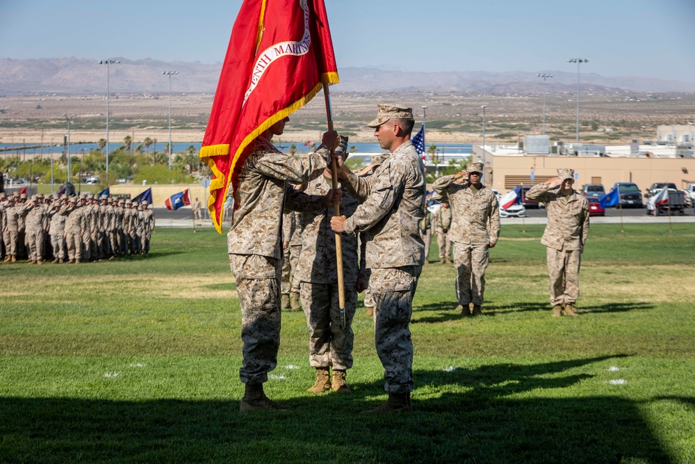 1st Battalion, 7th Marines conduct change of command