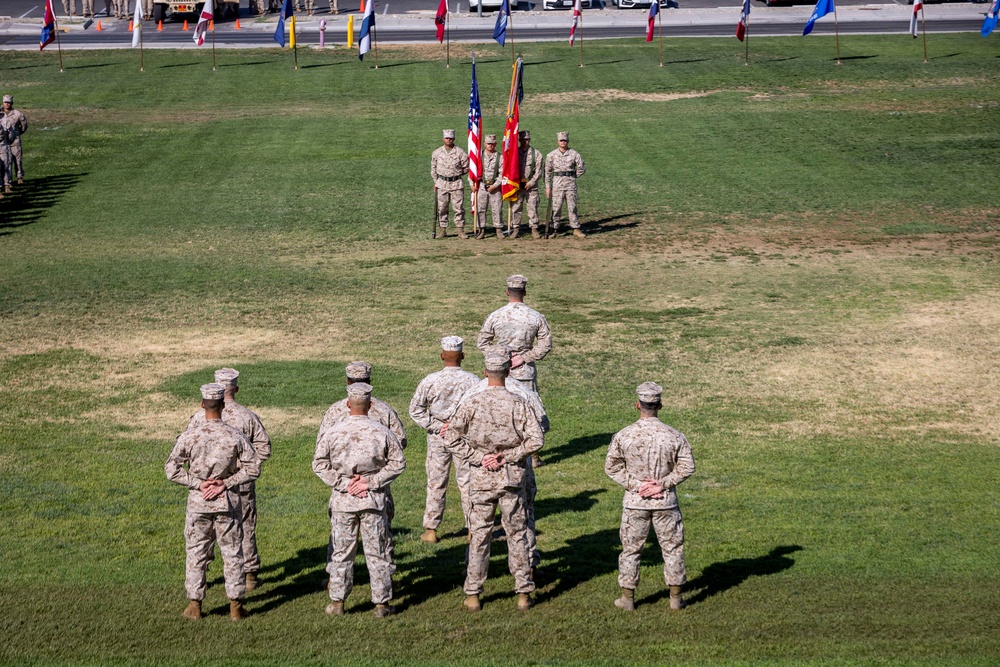 1st Battalion, 7th Marines conduct change of command