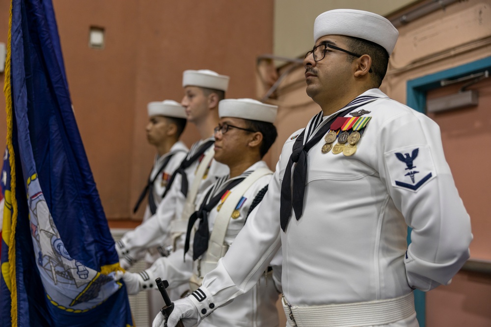 Capt. Grant Wallace relinquishes command to Capt. Daniel Clark