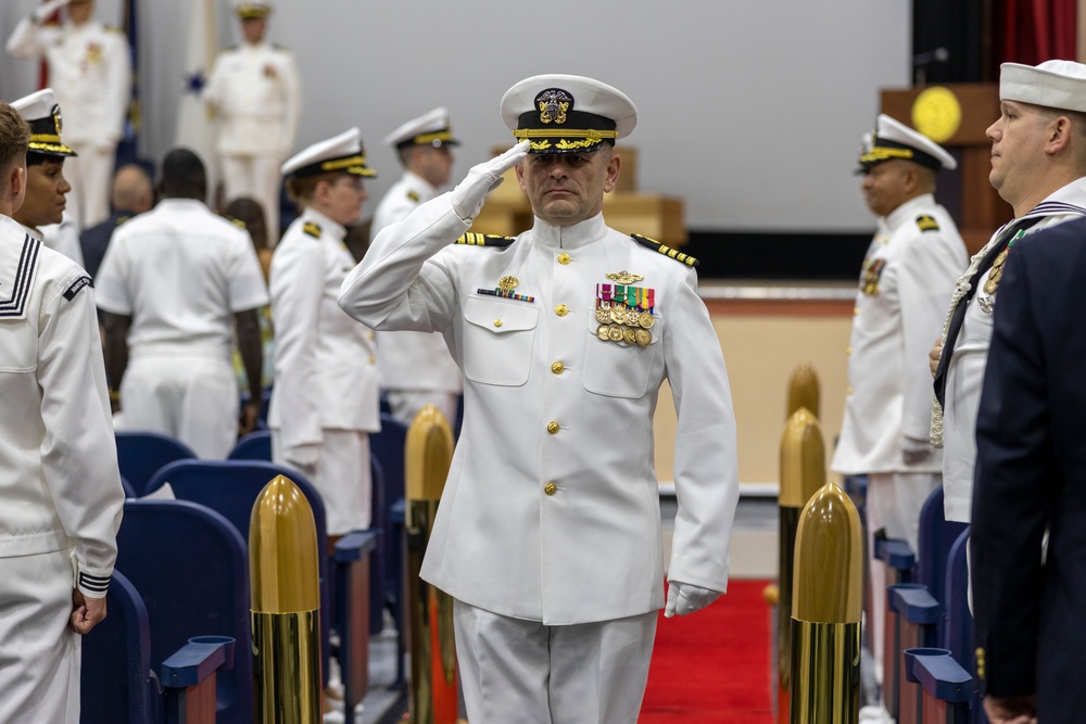 Capt. Grant Wallace relinquishes command to Capt. Daniel Clark