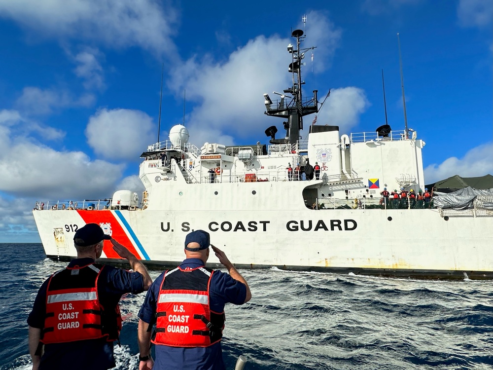 Commander Atlantic Area awards USCGC Legare with a Meritorious Unit Commendation award