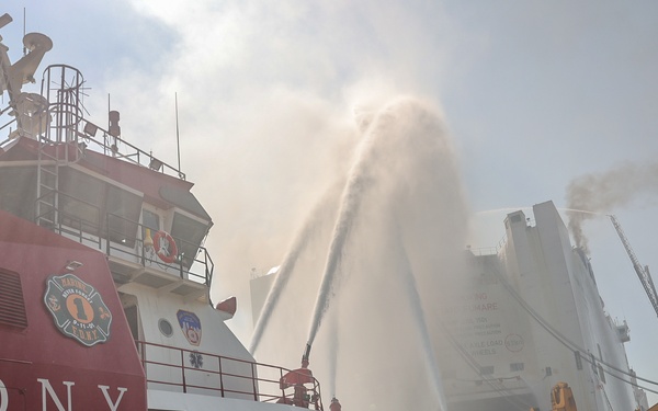 Unified Command responds to fire on the motor vessel Grande Costa D’Avorio at Port Newark