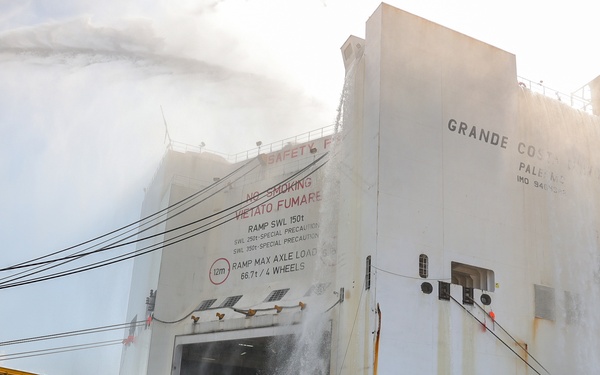 Unified Command responds to fire on the motor vessel Grande Costa D’Avorio at Port Newark