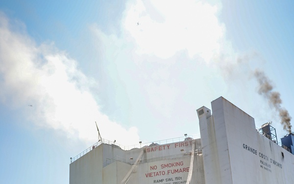 Unified Command responds to fire on the motor vessel Grande Costa D’Avorio at Port Newark