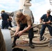 Bataan Sailors heave in mooring lines