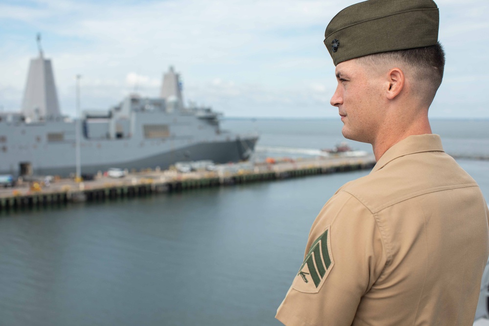 Man the Rails: BAT ARG/26th MEU(SOC) Departs Norfolk For Deployment