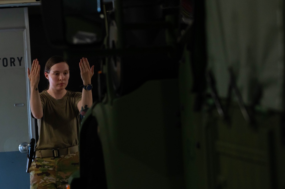 Airmen partnered with U.S. Marine Corps to load a C-17 Globemaster