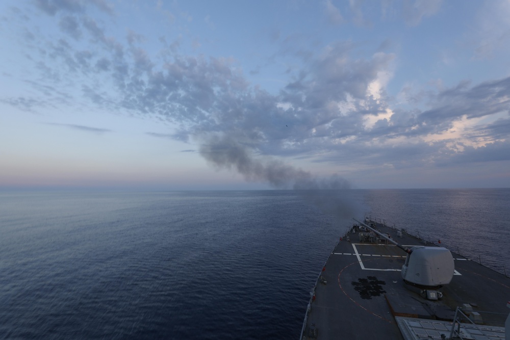 Ramage Fires 5-inch Gun