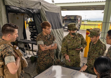 3RD MLG Corpsmen meet with JGSDF during a Medical Knowledge Exchange