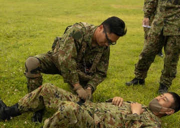 3RD MLG Corpsmen meet with JGSDF during a Medical Knowledge Exchange