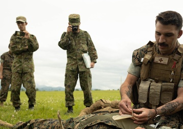 3RD MLG Corpsmen meet with JGSDF during a Medical Knowledge Exchange