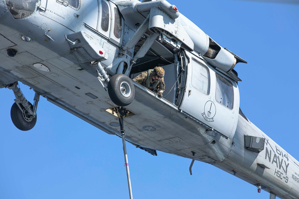 USS Normandy Conducts a Replenishment-at-Sea