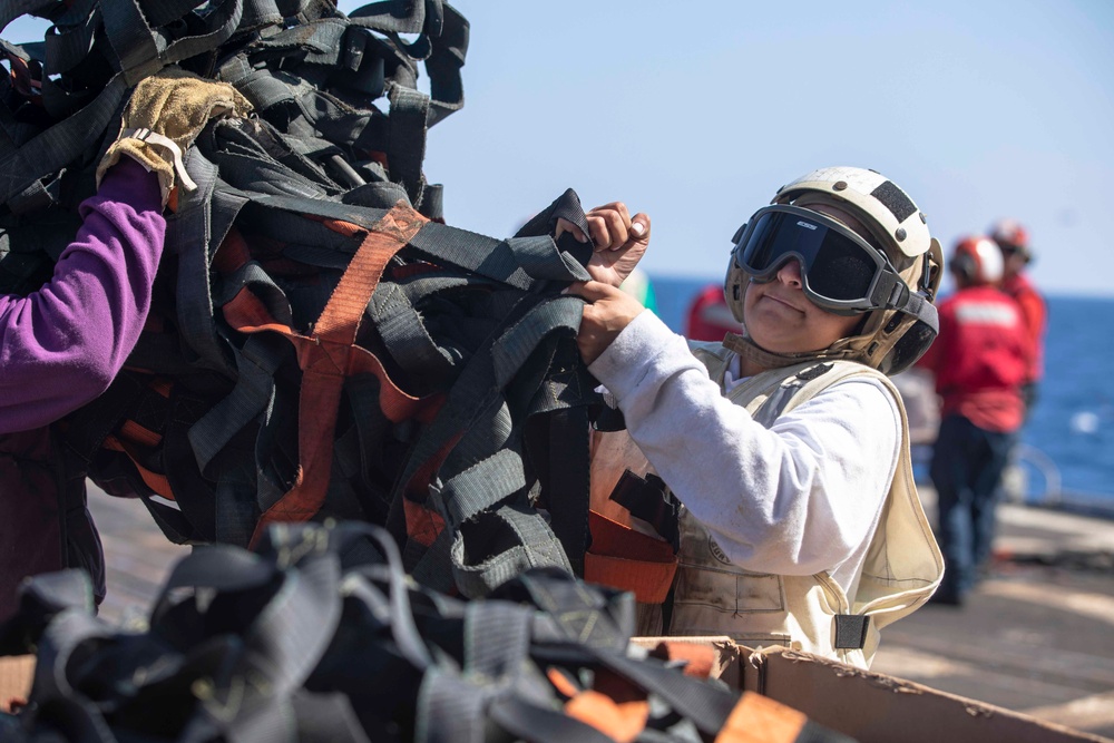 USS Normandy Conducts a Replenishment-at-Sea